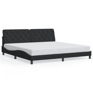 vidaXL LED Bed Frame without Mattress Black 200x200 cm Velvet