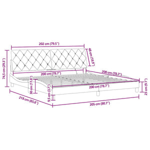 vidaXL LED Bed Frame without Mattress Blue 200x200 cm Velvet