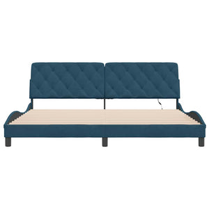 vidaXL LED Bed Frame without Mattress Blue 200x200 cm Velvet