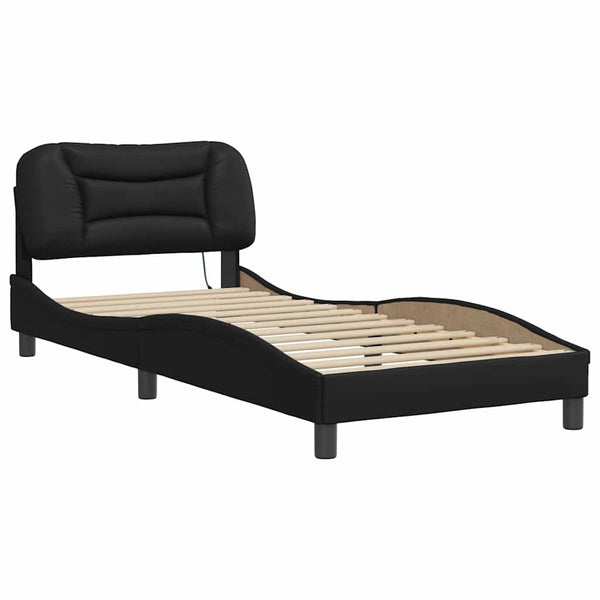 vidaXL LED Bed Frame without Mattress "Hvar" Black 80x200 cm
