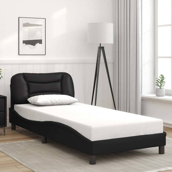 vidaXL LED Bed Frame without Mattress "Hvar" Black 80x200 cm