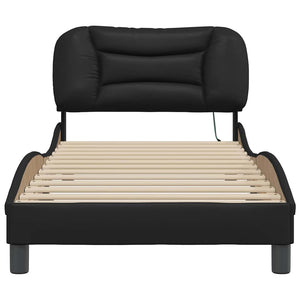 vidaXL LED Bed Frame without Mattress "Hvar" Black 80x200 cm