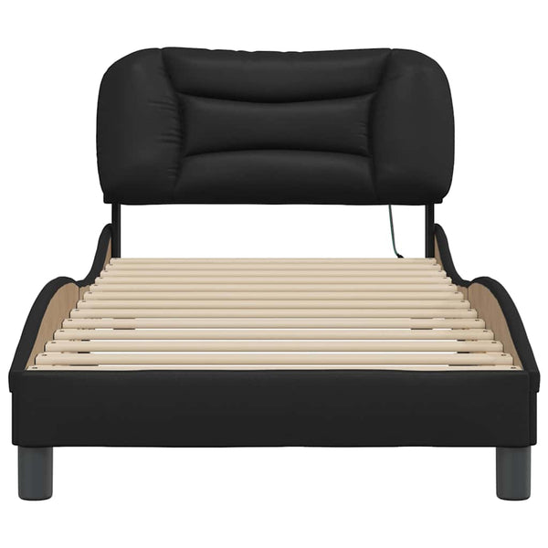 vidaXL LED Bed Frame without Mattress "Hvar" Black 80x200 cm