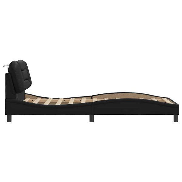 vidaXL LED Bed Frame without Mattress "Hvar" Black 80x200 cm
