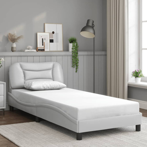 vidaXL LED Bed Frame without Mattress "Hvar" White 80x200 cm