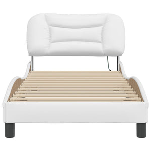vidaXL LED Bed Frame without Mattress "Hvar" White 80x200 cm