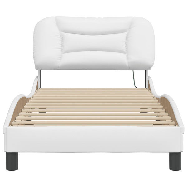 vidaXL LED Bed Frame without Mattress "Hvar" White 80x200 cm