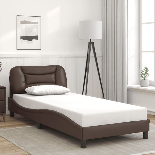 vidaXL LED Bed Frame without Mattress "Hvar" Brown 80x200 cm