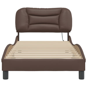 vidaXL LED Bed Frame without Mattress "Hvar" Brown 80x200 cm