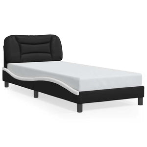 vidaXL LED Bed Frame without Mattress "Hvar" Black and White 80x200 cm