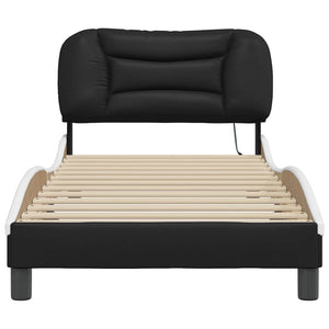 vidaXL LED Bed Frame without Mattress "Hvar" Black and White 80x200 cm