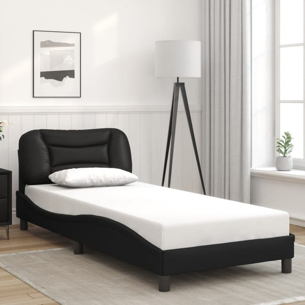 Bettgestell mit LED Schwarz 90x190 cm