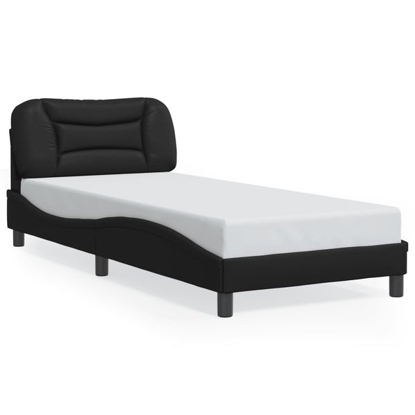 Bettgestell mit LED Schwarz 90x190 cm