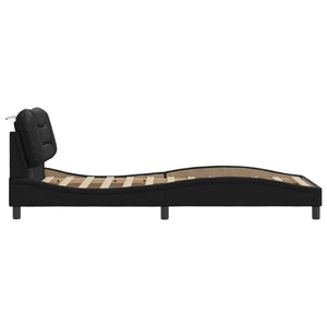 Bettgestell mit LED Schwarz 90x190 cm