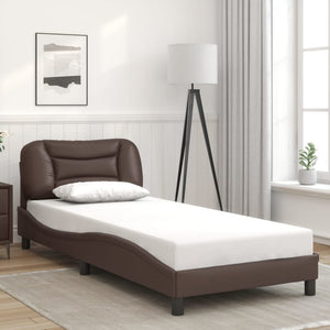 Bettgestell mit LED Braun 90x190 cm