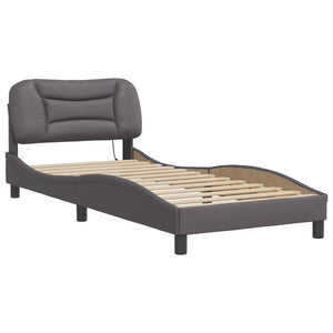 Bettgestell Grau 90x190 cm mit LED