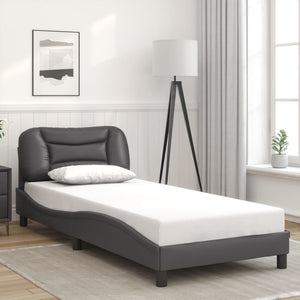Bettgestell Grau 90x190 cm mit LED