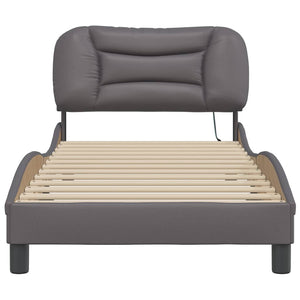 Bettgestell Grau 90x190 cm mit LED