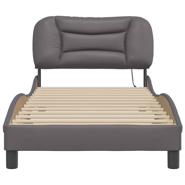 Bettgestell Grau 90x190 cm mit LED