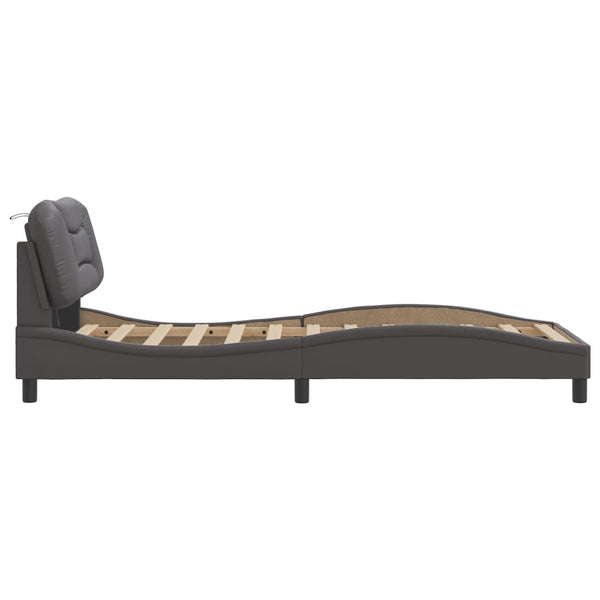 Bettgestell Grau 90x190 cm mit LED