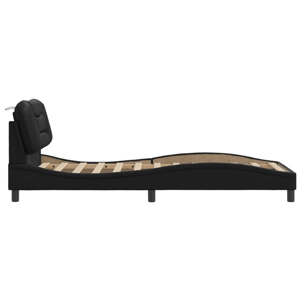 Schwarzes LED-Bettgestell 90x200 cm