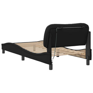 Schwarzes LED-Bettgestell 90x200 cm