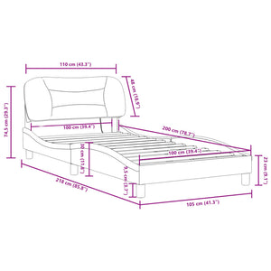 Bettgestell mit LED Schwarz 100x200 cm