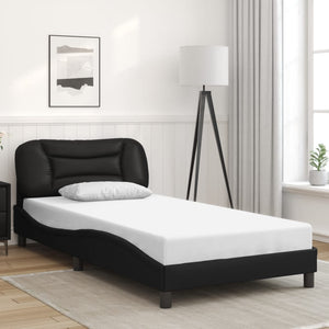 Bettgestell mit LED Schwarz 100x200 cm