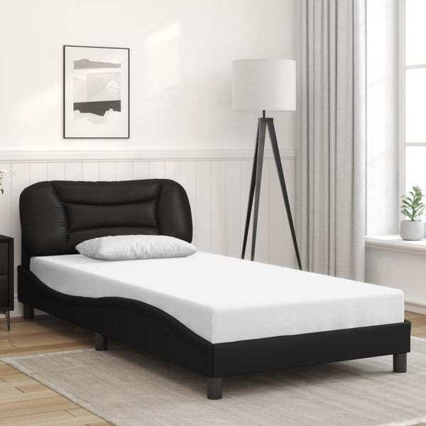 Bettgestell mit LED Schwarz 100x200 cm