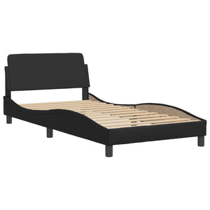 Bettgestell mit LED Schwarz 100x200 cm