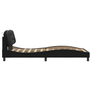 Bettgestell mit LED Schwarz 100x200 cm