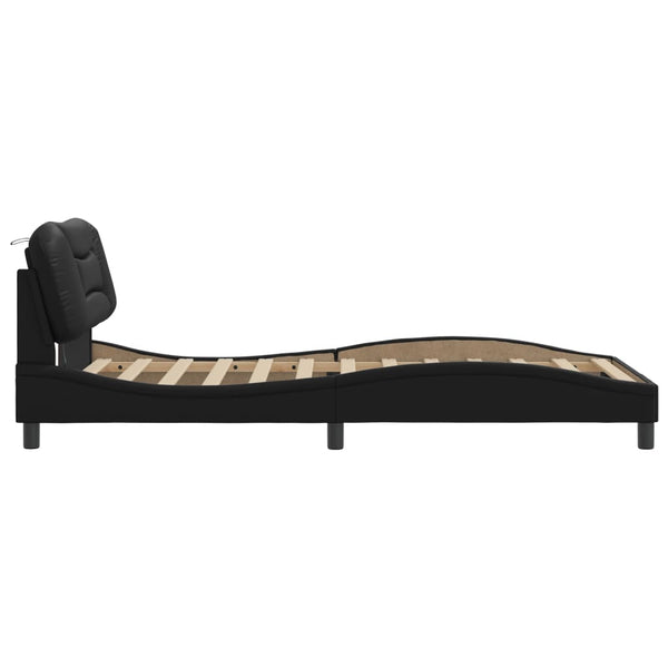 Bettgestell mit LED Schwarz 100x200 cm