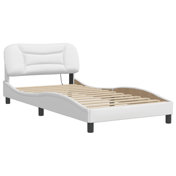 Bettgestell mit LED 100x200 cm Weiß