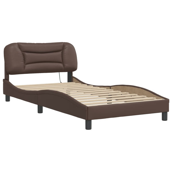 Bettgestell Braun 100x200 cm mit LED
