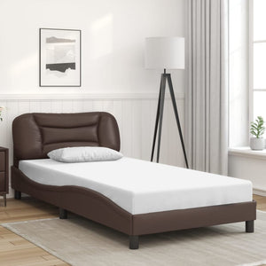 Bettgestell Braun 100x200 cm mit LED
