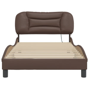 Bettgestell Braun 100x200 cm mit LED