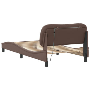 Bettgestell Braun 100x200 cm mit LED