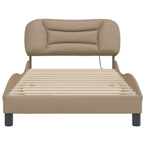 Bettgestell 100x200 cm mit LED Cappuccino-Braun