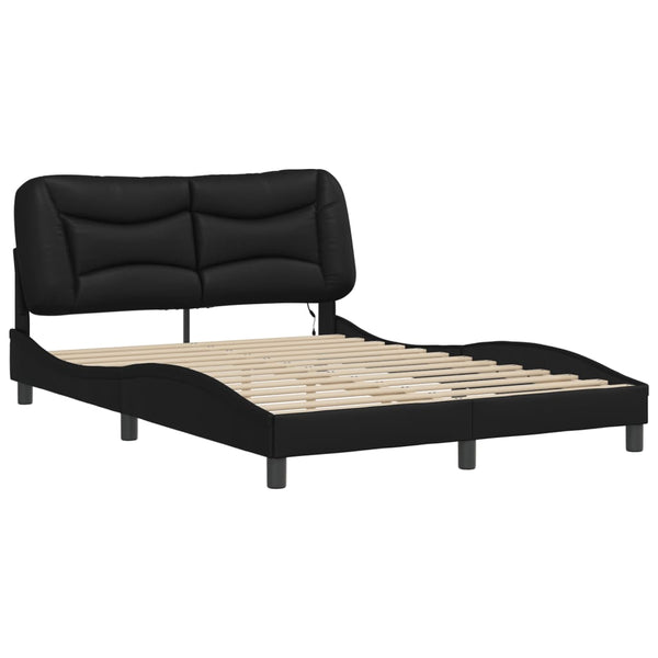 Bettgestell mit LED Schwarz 120x200 cm