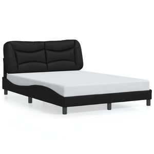 Bettgestell mit LED Schwarz 120x200 cm