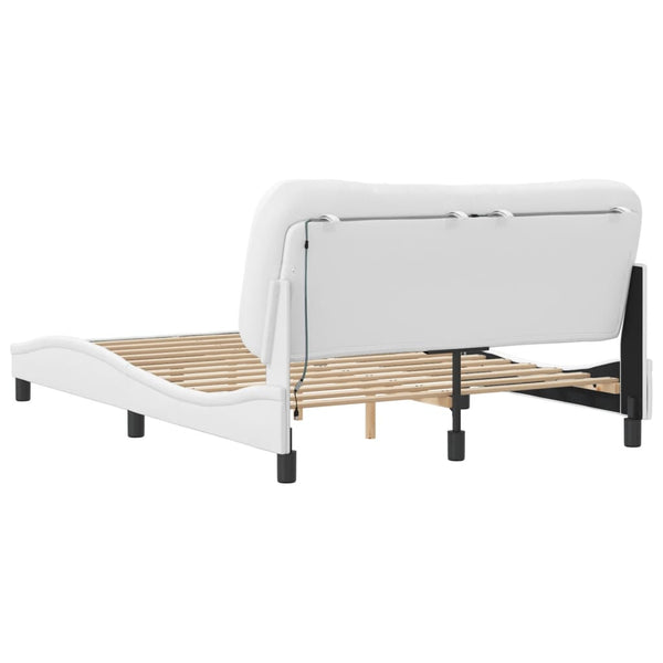 Bettgestell mit LED Weiß 120x200 cm