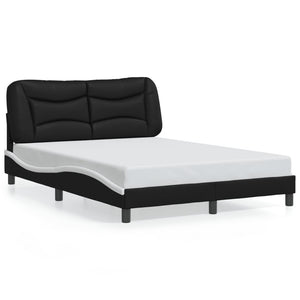 Bettgestell mit LED 120x200 cm Schwarz/Weiß