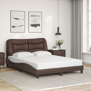 Bettgestell mit LED Braun 140x190 cm