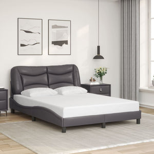 Bettgestell mit LED Grau 140x190 cm