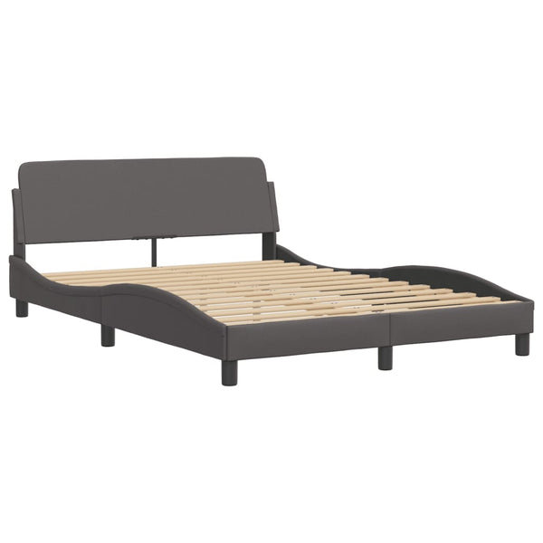Bettgestell mit LED Grau 140x190 cm