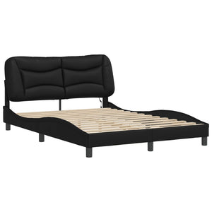 Bettgestell mit LED Schwarz 140x200 cm