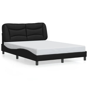 Bettgestell mit LED Schwarz 140x200 cm