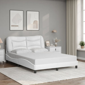 Bettgestell mit LED 140x200 cm Weiß