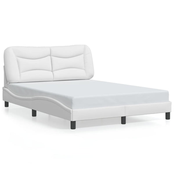 Bettgestell mit LED 140x200 cm Weiß