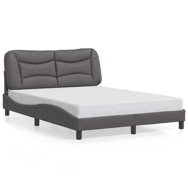 Bettgestell Grau 140x200 cm mit LED